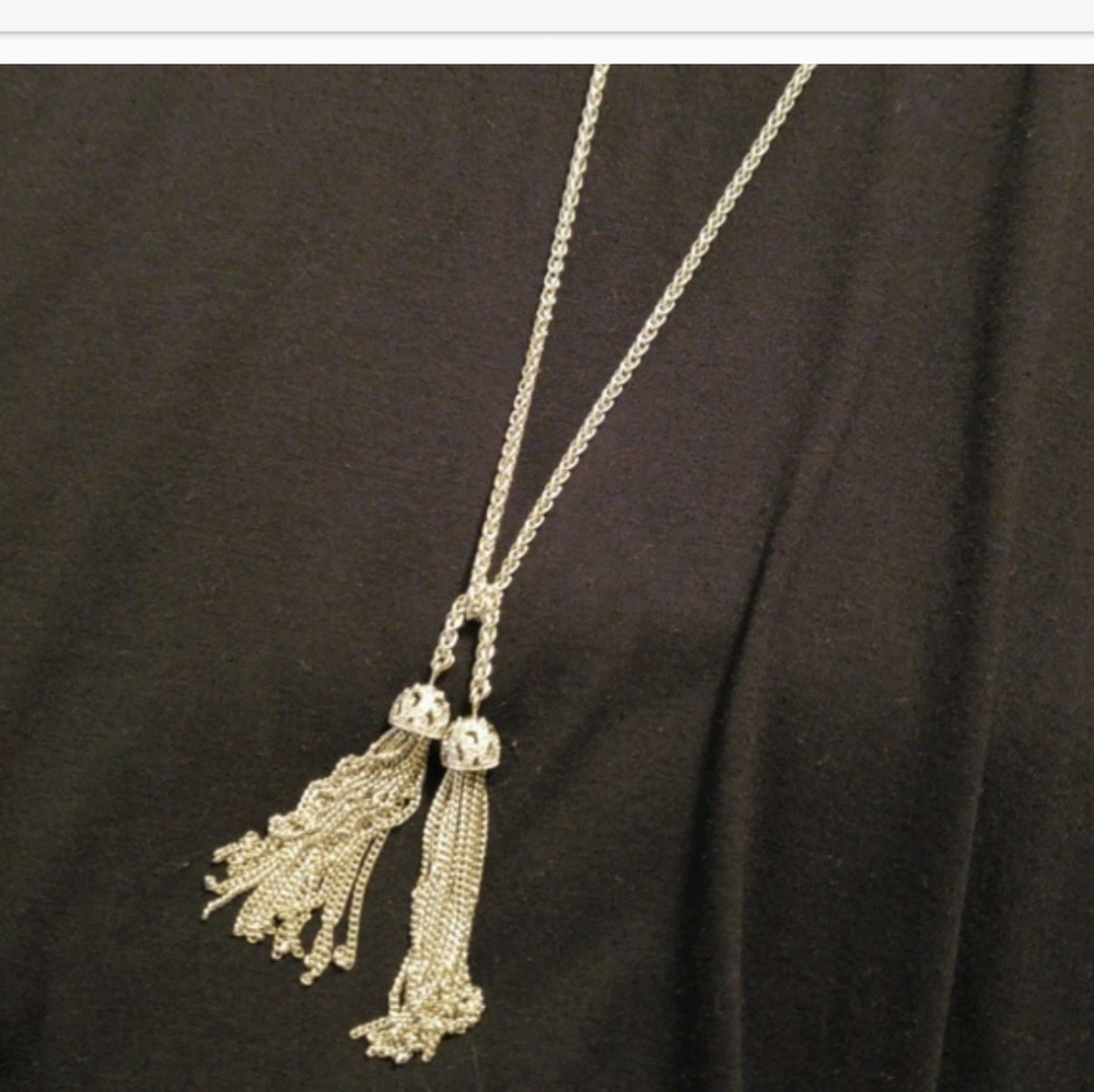 Premier Designs Lariat Style Silver Necklace